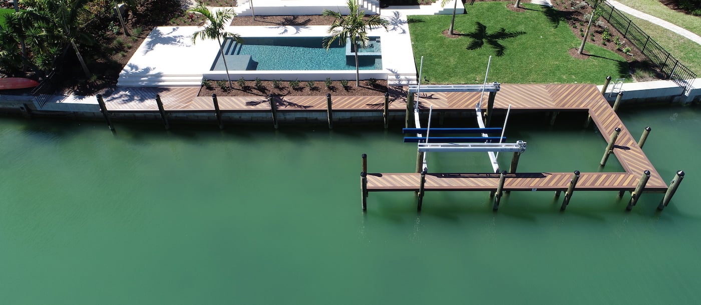 Dock with Boat lift in Sarasota on the bay